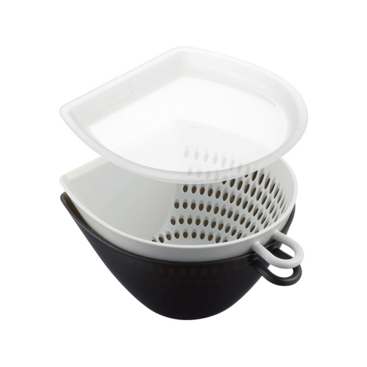 Microwavable Strainer and Bowl with Lid